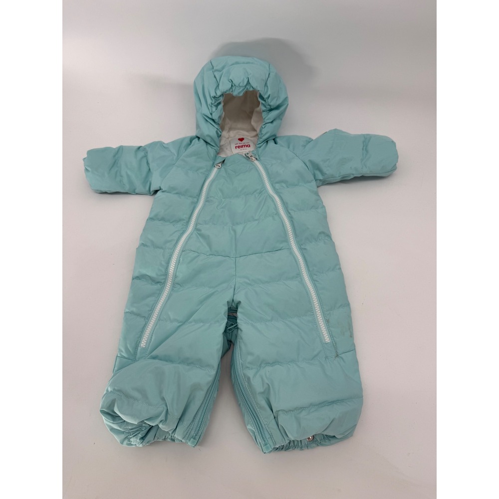 Reima Baby Snowsuit 2-3M Aqua Blue Hooded Winter Bunting One Piece Insulated